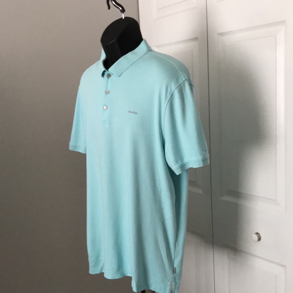 CALVIN KLEIN Mens Liquid Cotton Polo Shirt | XL - Picture 5 of 12